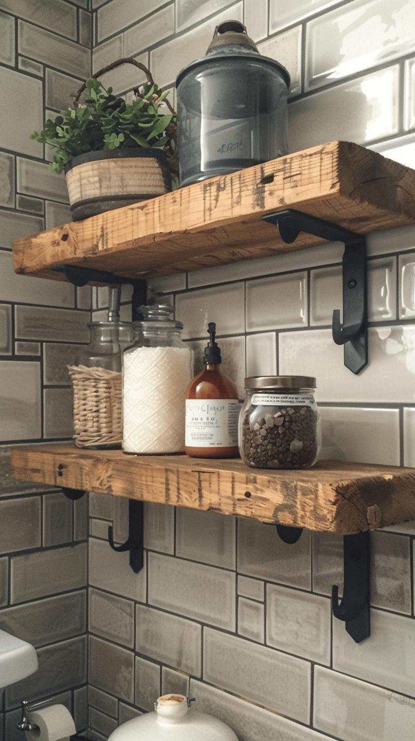 Popular Farmhouse Shelf Designs for the Bathroom-1.jpg