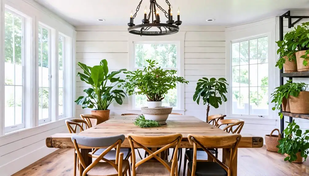 chic rustic dining space