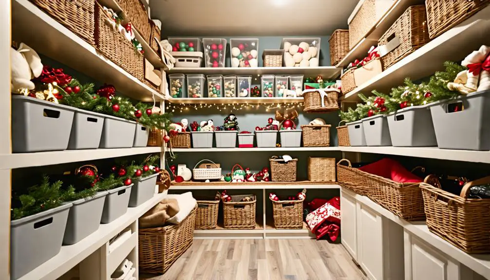 organized seasonal decor storage