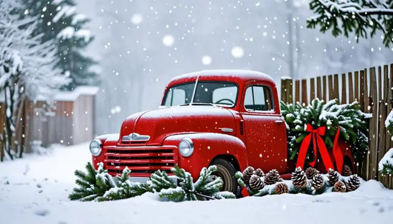 seasonal red truck decor