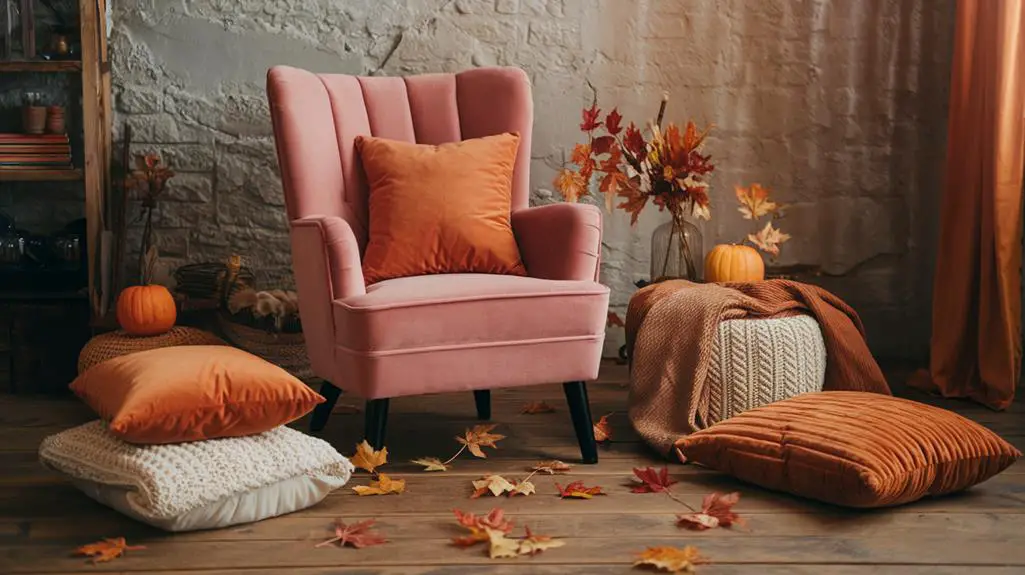 autumn cozy pink textiles