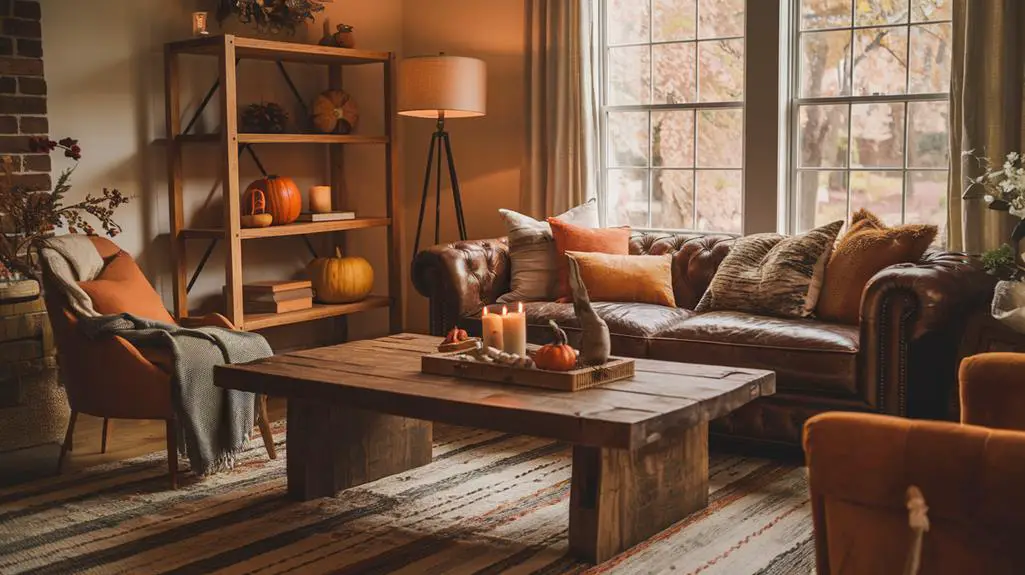 autumn inspired wooden furniture decor