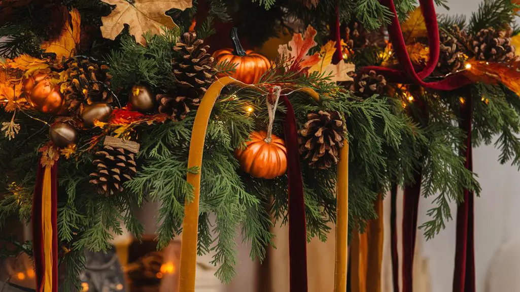 autumn themed decor and ornaments
