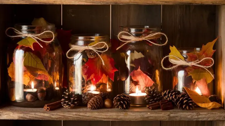 autumn themed decorative jar diys