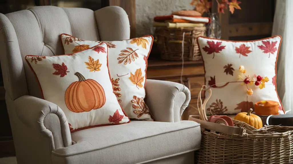 autumn themed decorative pillow covers