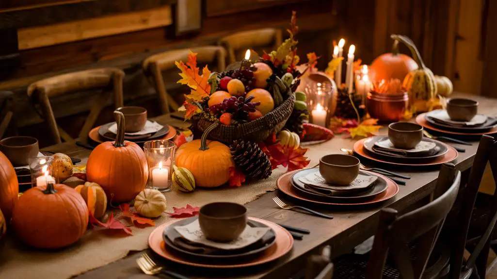 autumn themed dining arrangements