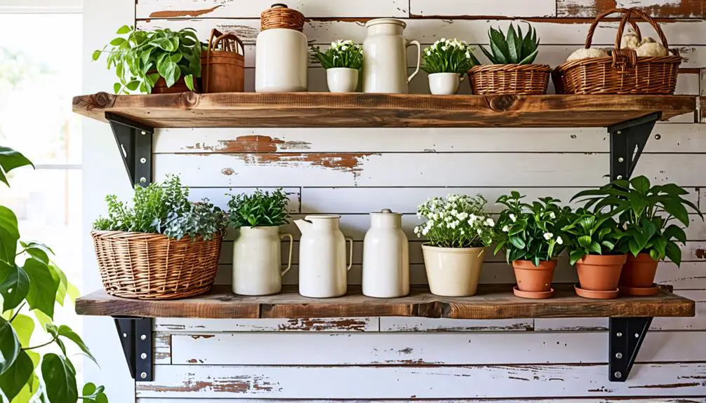 charming rustic wood shelves
