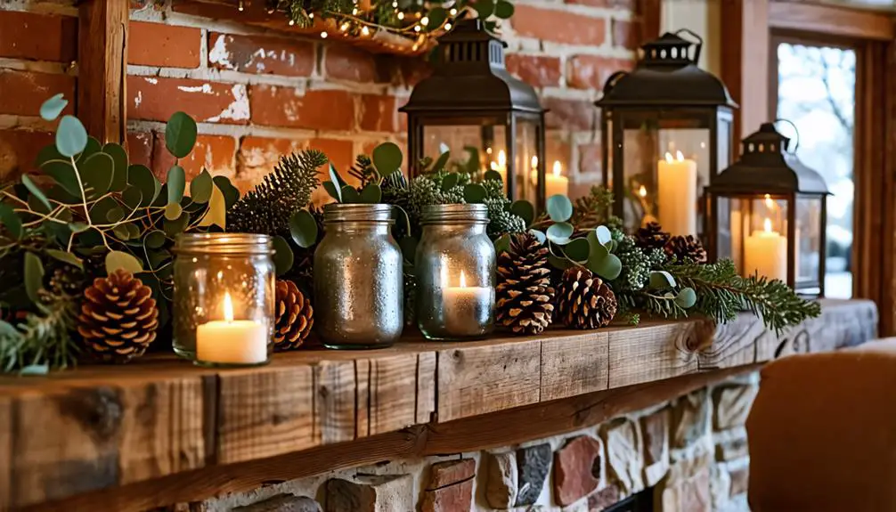 chic country fireplace decor