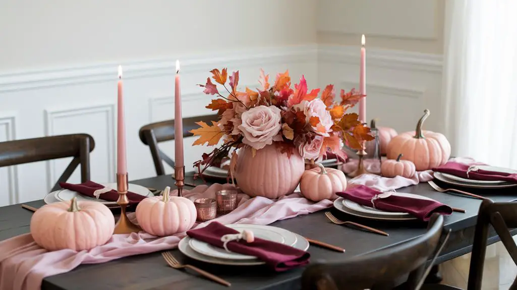 chic pink autumn decor