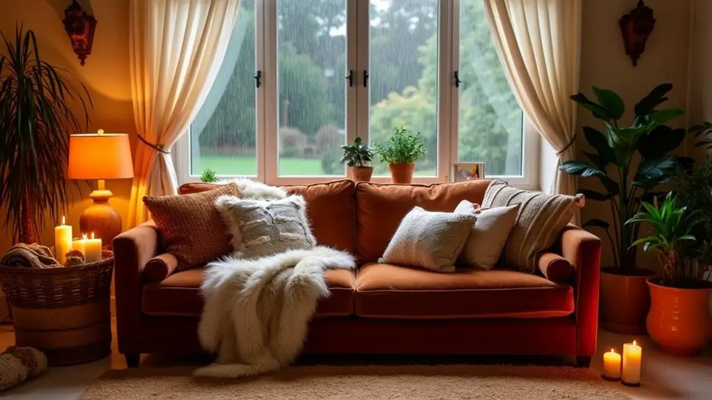 cozy fabrics and textures