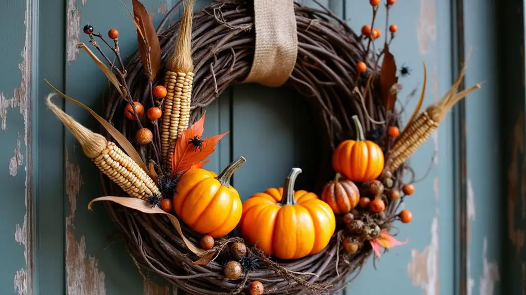 crafting rustic halloween wreaths