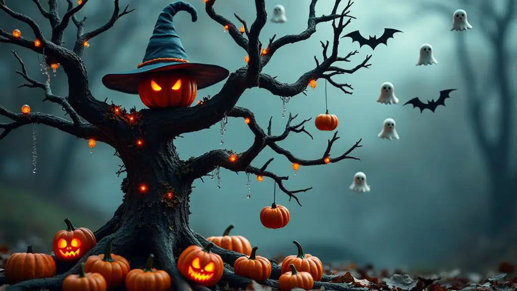 creative halloween tree decorations
