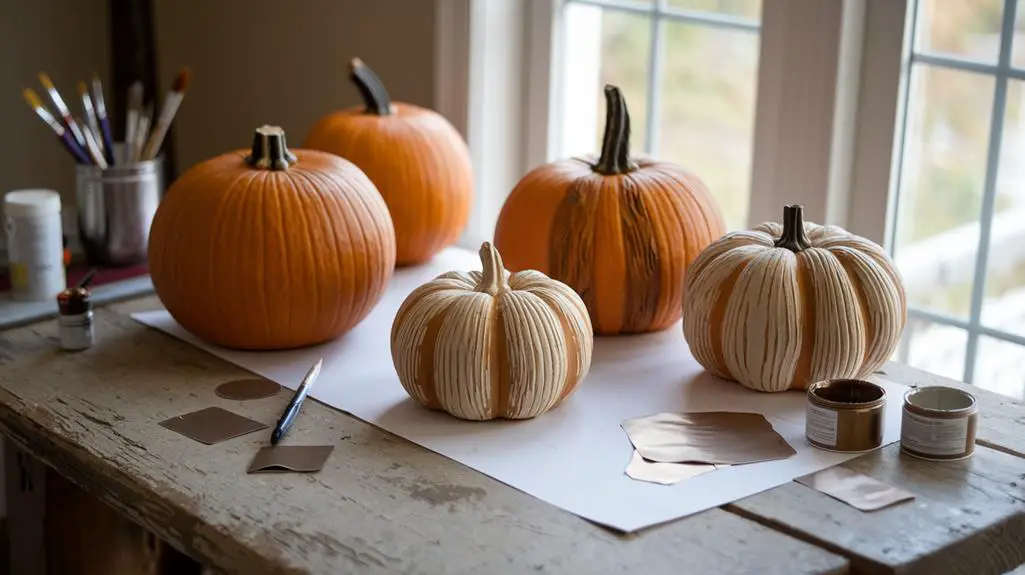 decorative faux wood pumpkins
