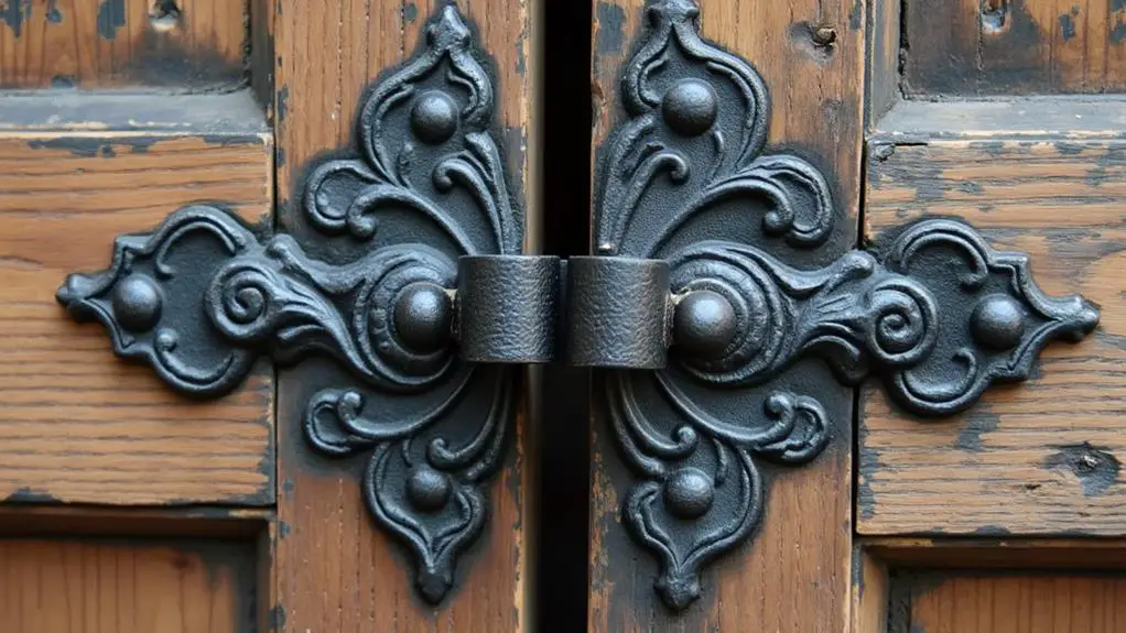 decorative iron door hinges