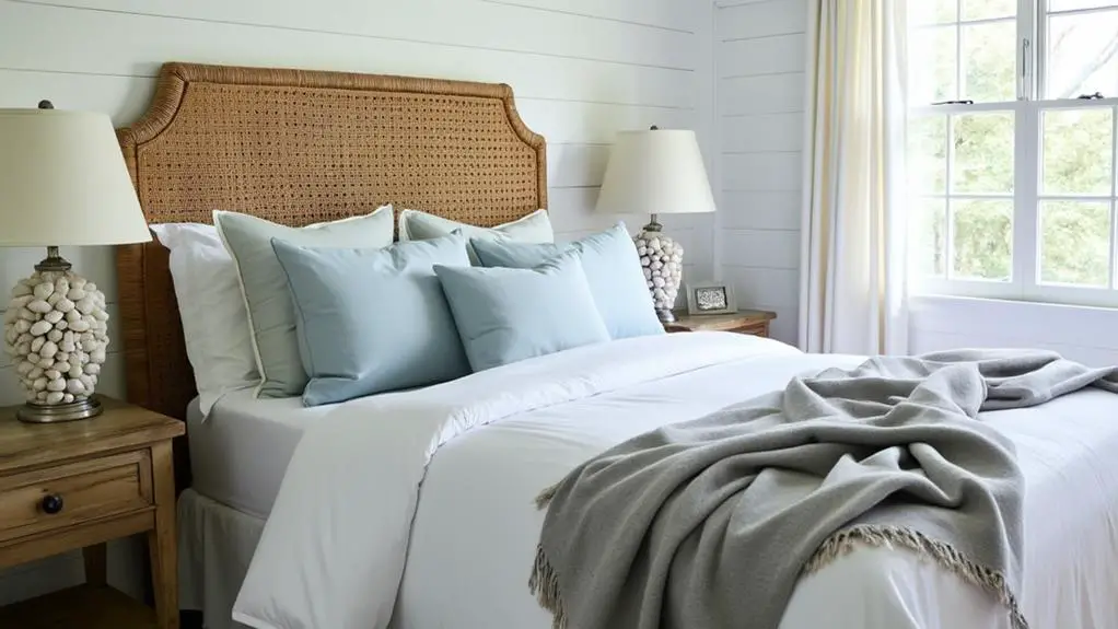elegant coastal bed linen