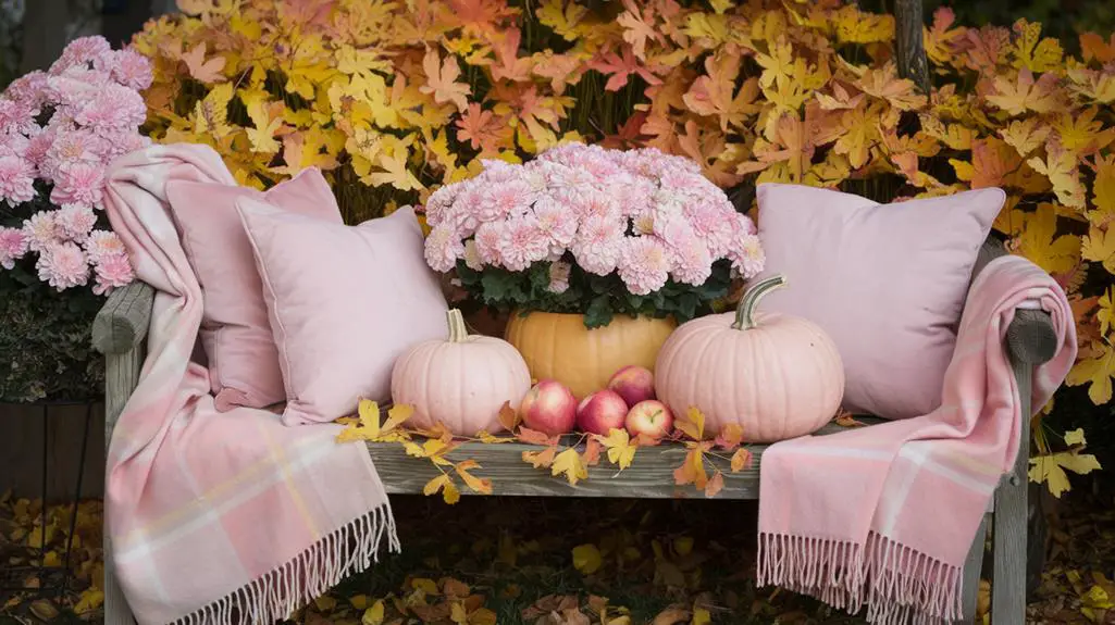 fall decor with pink