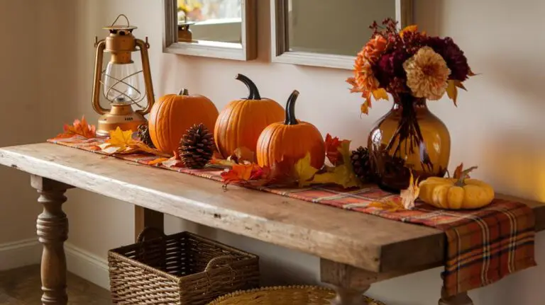 fall entryway table styling