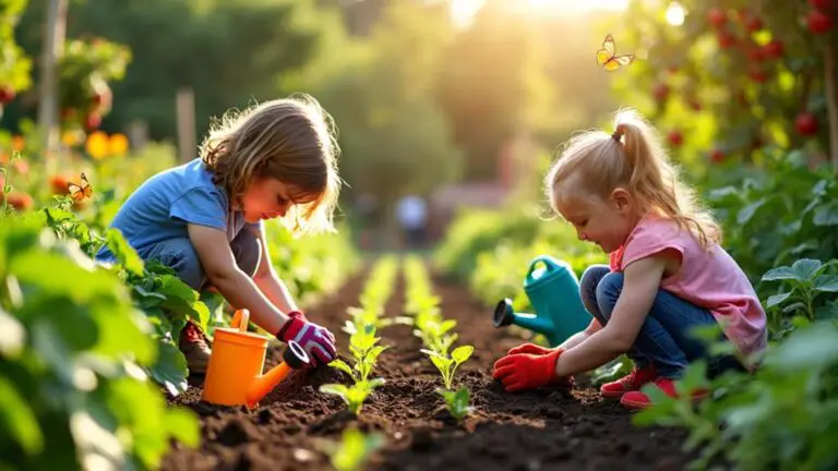family gardening fun together
