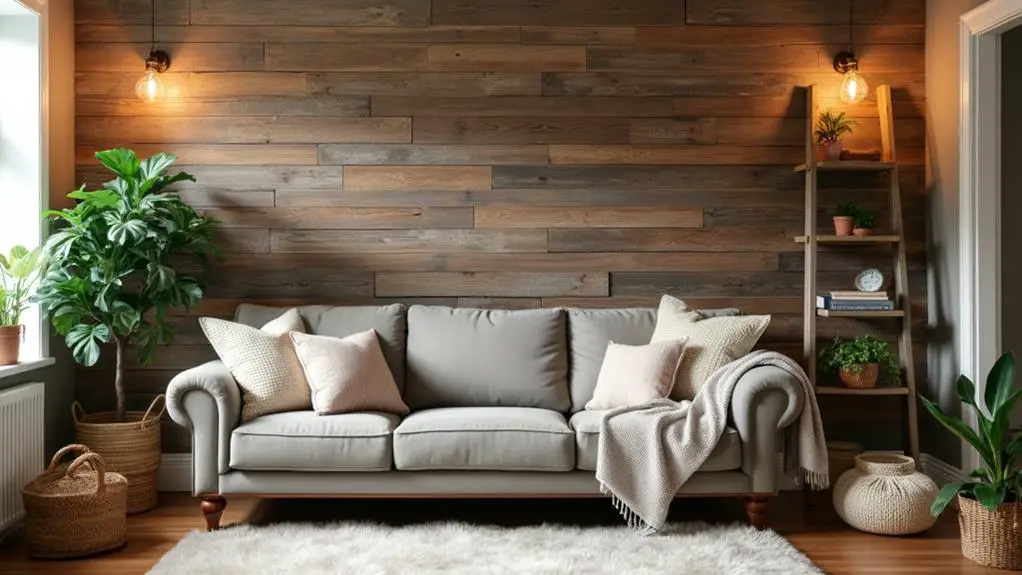 farmhouse accent wall styling