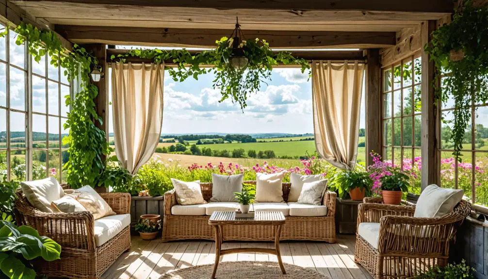 farmhouse sunroom outdoor inspired decor