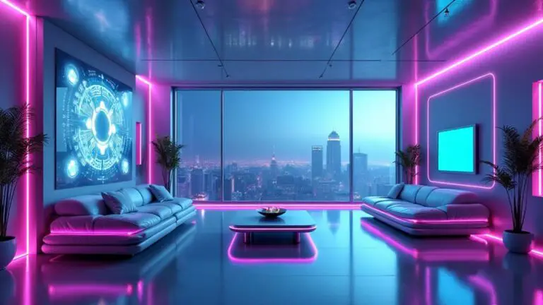 futuristic neon room aesthetics