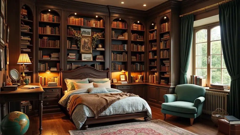 library inspired bedroom designs