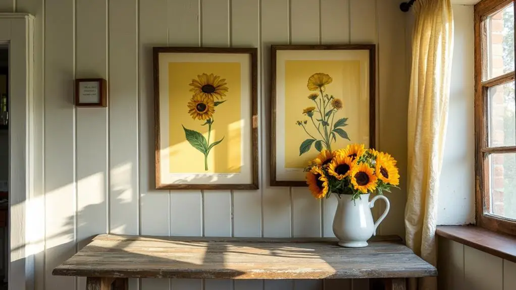 rustic botanical print decor