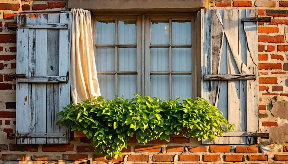 rustic curtains and shutters