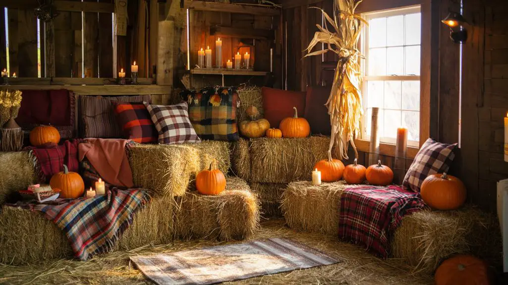 rustic fall hay bale decor