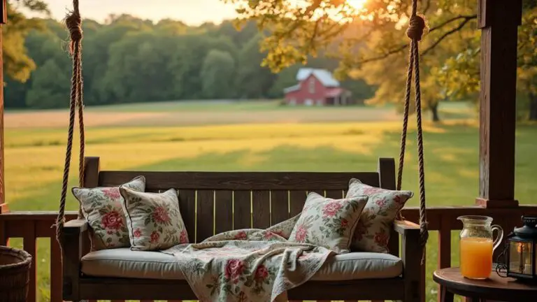 rustic farmhouse porch swing