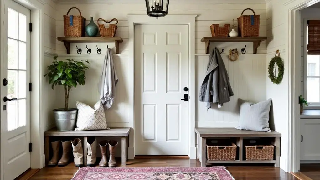 rustic mudroom organization makeover