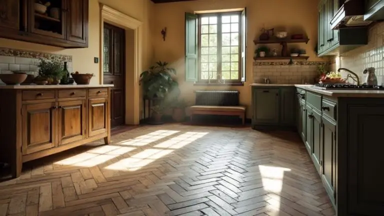 rustic wood and tile