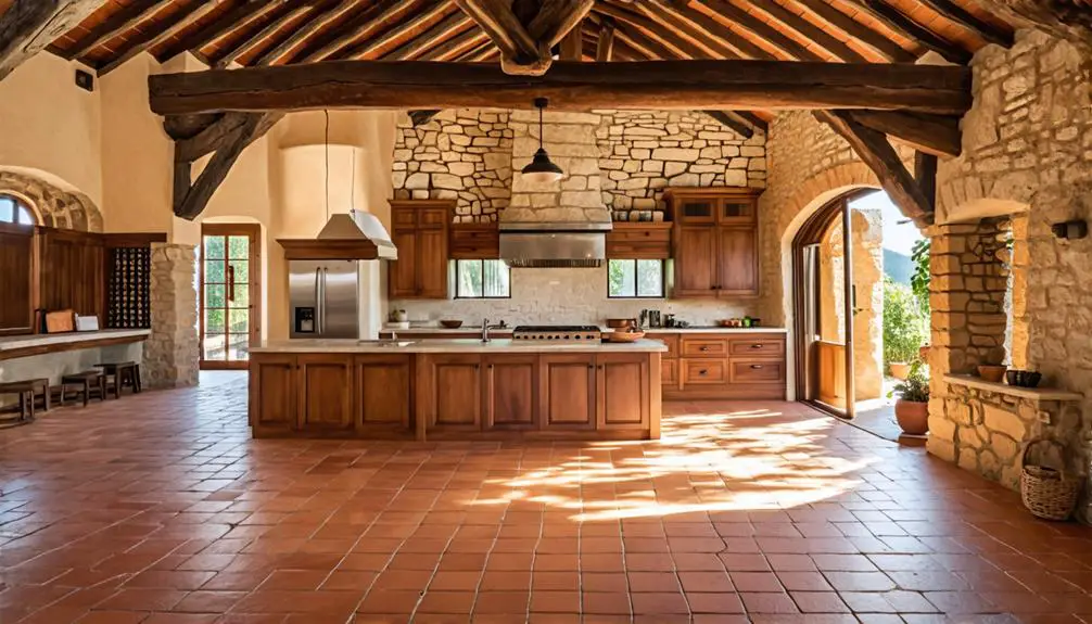 rustic wood and tile
