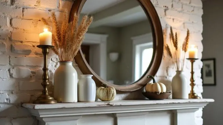 seasonal farmhouse mantel decor