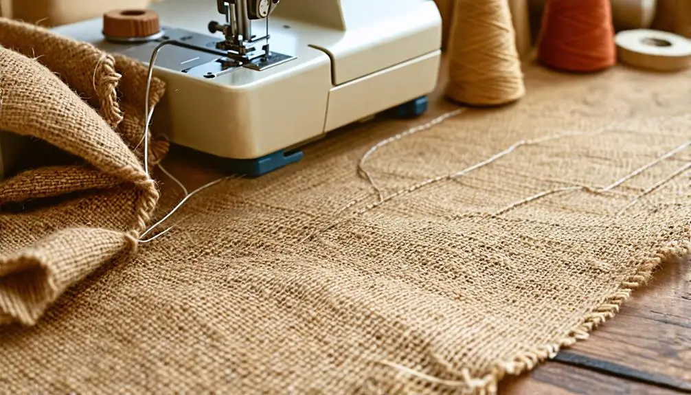 sew edges of runner