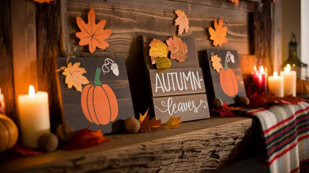 showcasing autumn craft signs