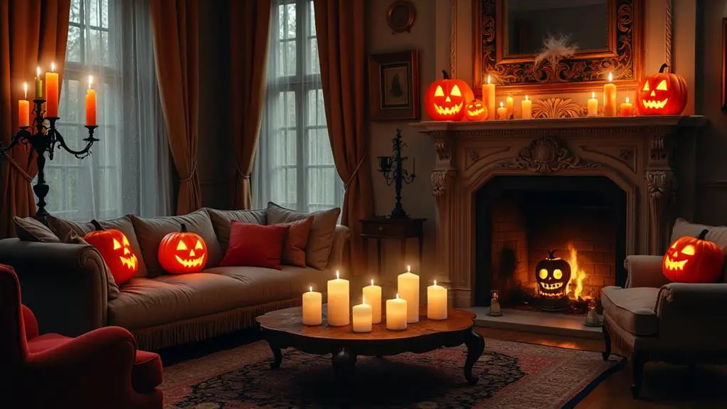 spooky illuminated candle arrangements