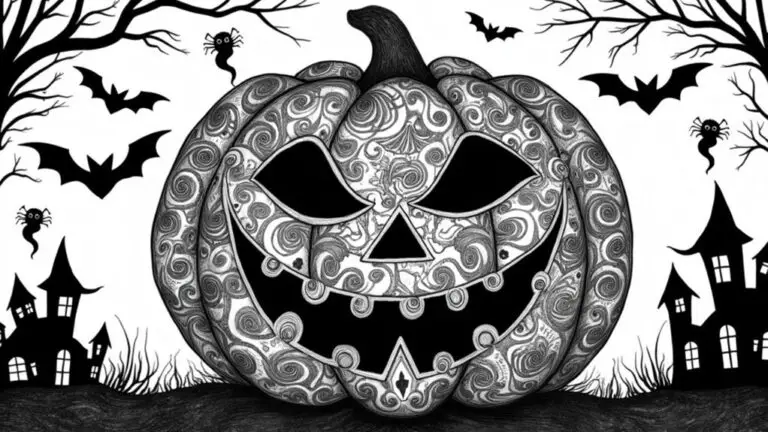 spooky relaxing halloween zentangle