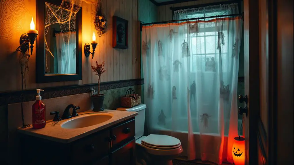 spooky themed bathroom decor